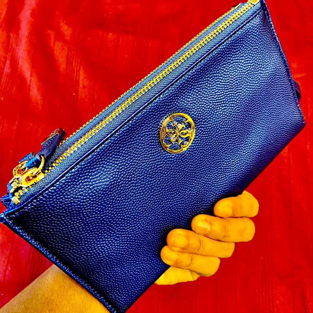 GUESS royal blue Clutch - hand purse. Large to hold phone, money and makeup.